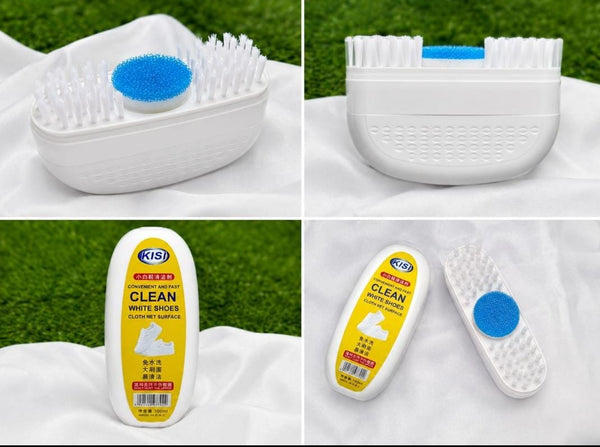 KISI white shoe cleaning cream 100ml with scrub brush