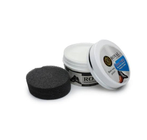ROYAL beeswax shoe polish tin with applicator sponge